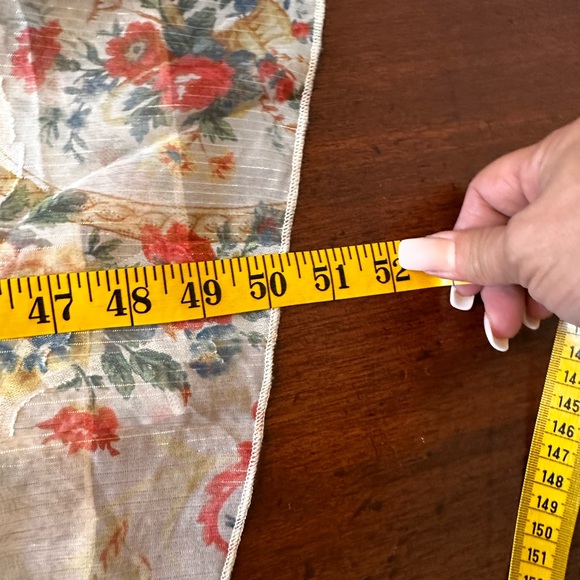 Franco floral jacquard chiffon tiered midi size large cream NWOT dress - Picture 14 of 14